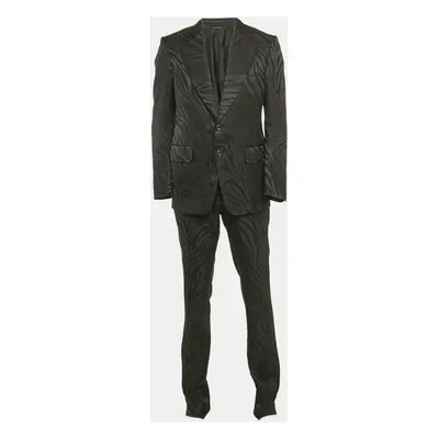 Tom Ford Black Jacquard Single Breasted Pants Suit