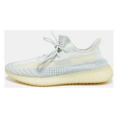 Yeezy x Adidas Blue/White Knit Fabric Boost V2 Cloud White (Non-Reflective) Sneakers 2/3