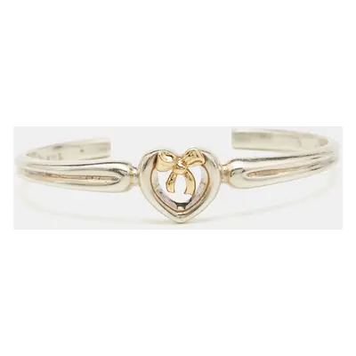 Tiffany & Co. Heart Bow 18k Yellow Gold Sterling Silver Bracelet