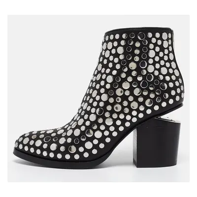 Alexander Wang Black Studded Leather Gabi Ankle Boots Size