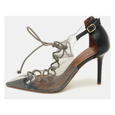 Malone Souliers Transparent/Black PVC and Leather Montana Pumps Size