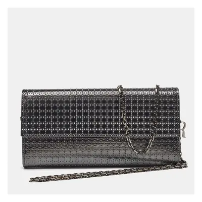 Dior Metallic Patent Leather Micro Cannage Croisiere Wallet on Chain