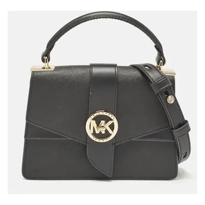 Michael Kors Black Leather Small Greenwich Shoulder Bag