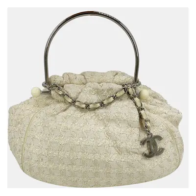 Chanel Cream Tweed Boucle Knitting Bag