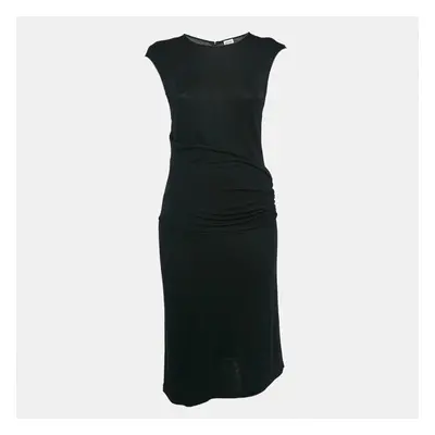 Armani Collezioni Black Jersey Belted Midi Dress