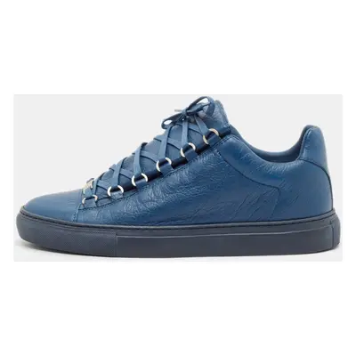 Balenciaga Blue Leather Arena Lace Up Sneakers Size