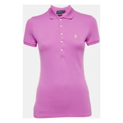 Polo Ralph Lauren Pink Stretch Mesh Cotton Polo T-Shirt