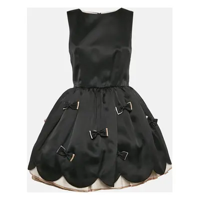 Red Valentino Black Silk Bow Detail Sleeveless Mini Dress