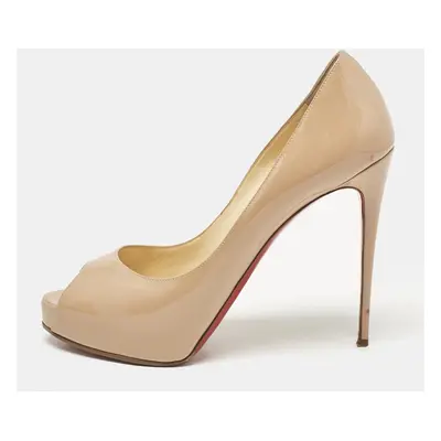 Christian Louboutin Beige Patent Leather Very Prive Pumps Size