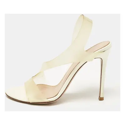 Gianvito Rossi Transparent PVC Metropolis Ankle Strap Sandals Size