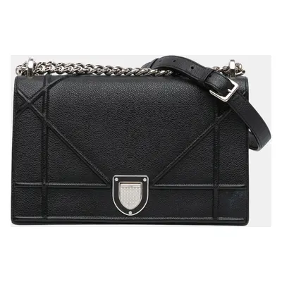 Dior Black Leather Medium Diorama Shoulder Bag