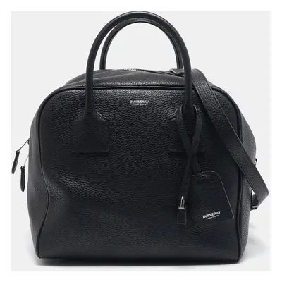 Burberry Black Leather Cube Satchel