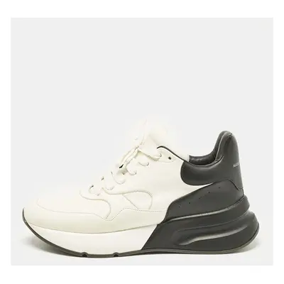 Alexander McQueen White/Black Leather and Suede Oversized Sneakers Size