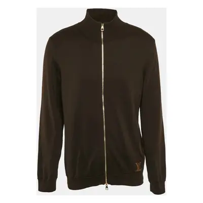 Louis Vuitton Brown Cotton Knit Zip-Up Jacket