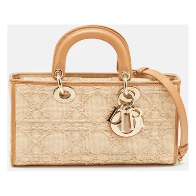 Dior Tan/Natural Cannage Straw Lady D-Joy Tote