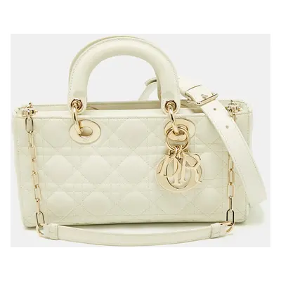 Dior White Cannage Leather Lady D-Joy Tote