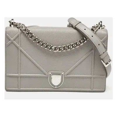 Dior Grey Leather Diorama Flap Shoulder Bag