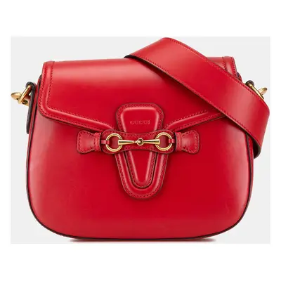 Gucci Red Leather Lady Web Crossbody Bag