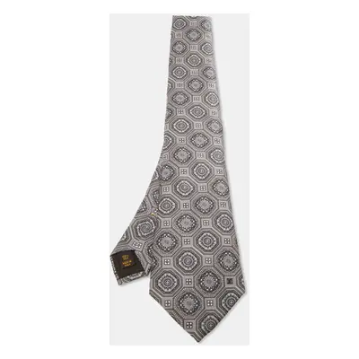 Louis Vuitton Grey Print Silk Traditional Tie