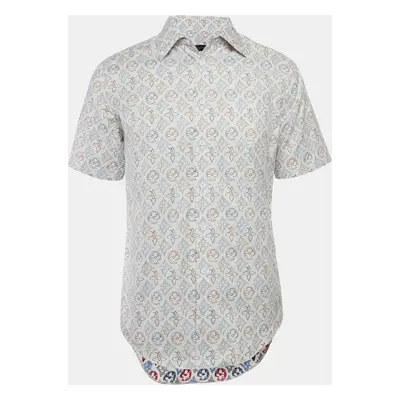 Louis Vuitton White Monogram Jacquard Short-Sleeve Shirt