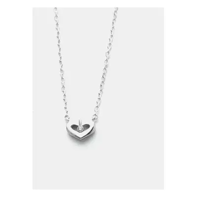 Cartier 18K White Gold and Diamond C De Cartier Heart Pendant Necklace