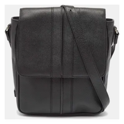 Tod's Black Leather Flap Messenger Bag