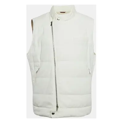 Brunello Cucinelli White Corduroy Down Vest