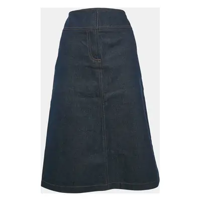 Chloe Vintage Navy Blue Applique Denim Pencil Skirt