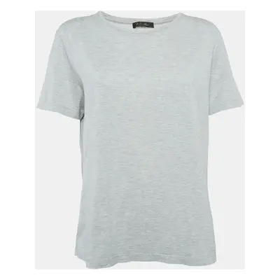 Loro Piana Grey Cotton Round Neck T-Shirt