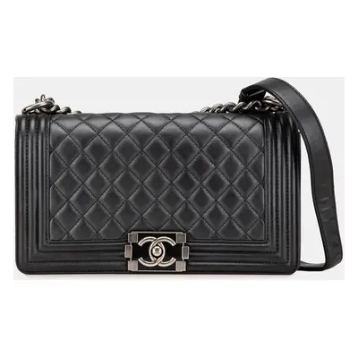 Chanel Black Medium Lambskin Boy Flap