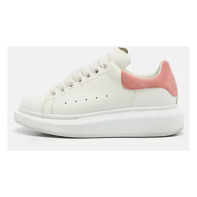 Alexander McQueen White/Pink Suede and Leather Oversized Sneakers Size