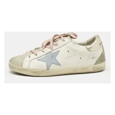 Golden Goose Multicolor Leather and Suede Superstar Low Top Sneakers Size