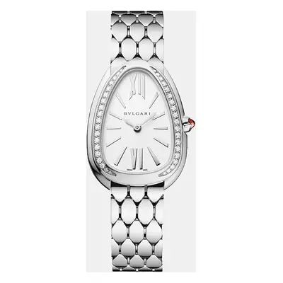 Bvlgari White Stainless Steel Diamond Serpenti Seduttori Women's Wristwatch mm