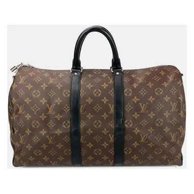 Louis Vuitton Monogram Macassar Keepall Bandouliere