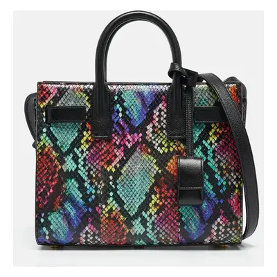 Saint Laurent Multicolor Python Nano Classic Sac De Jour Tote