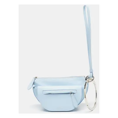 Burberry Pale Blue Leather Mini Double Olympia Clutch