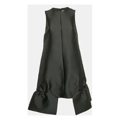 Victoria Victoria Beckham Black Satin Flounce Shift Dress