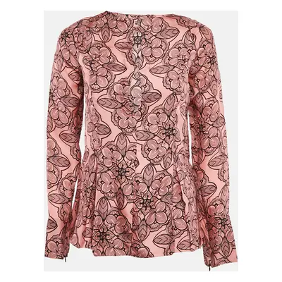 Marni Pink Printed Silk Full Sleeve Top