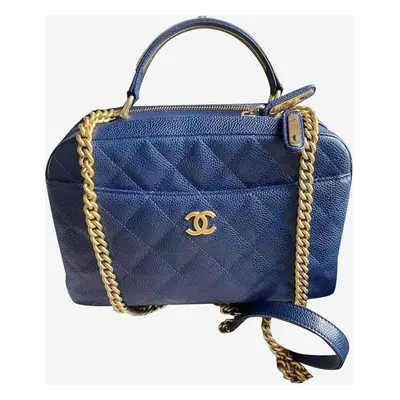 Chanel dark blue Caviar leather Camera bag