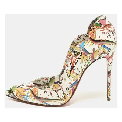 Christian Louboutin Multicolor Printed Patent Leather Hot Chick Pumps Size