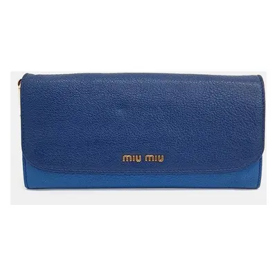 Miu Miu Blue Leather Madras Mini Crossbody Bag