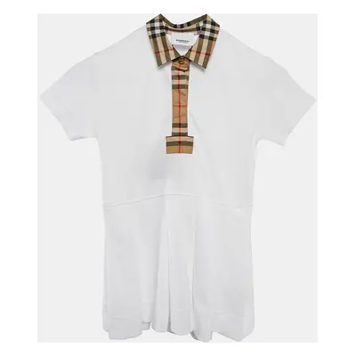 Burberry Kids Cotton Piqué Vintage Pleated Dress Yrs