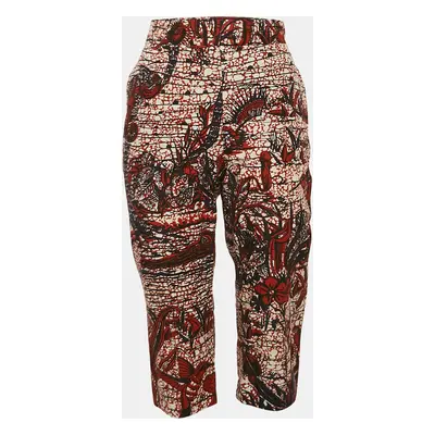 Christian Dior Brown/Blue Toile de Jouy Tropicalia print Cotton Culottes Pants