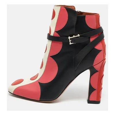 Valentino Multicolor Leather Polka Dot Ankle Boots Size