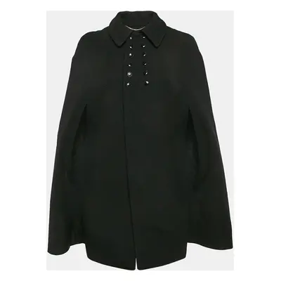 Saint Laurent Black Wool Cape Coat