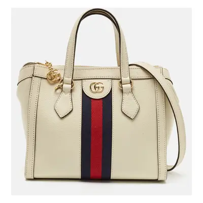 Gucci Off White Leather Web Ophidia Tote