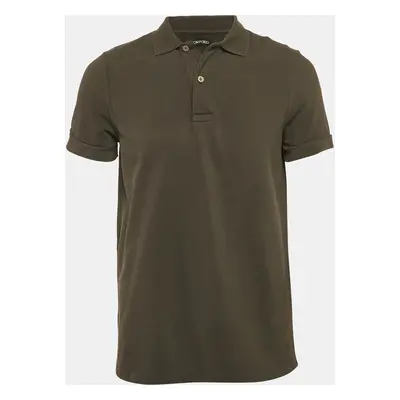 Tom Ford Green Cotton Pique Polo T-Shirt