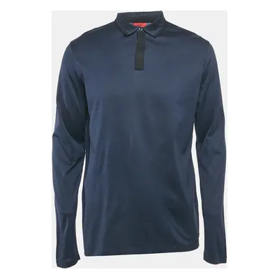 Hugo Boss Navy Blue Jersey Long Sleeve Polo T-Shirt