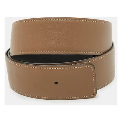 Hermes Etoupe/Noir Swift Leather Reversible Belt Strap