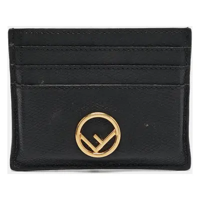 Fendi Black Leather F is Fendi Card Holder